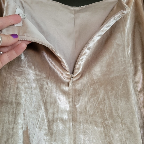 VINCE Velvet Paneled Midi Skirt Cream - Picture 5 of 13